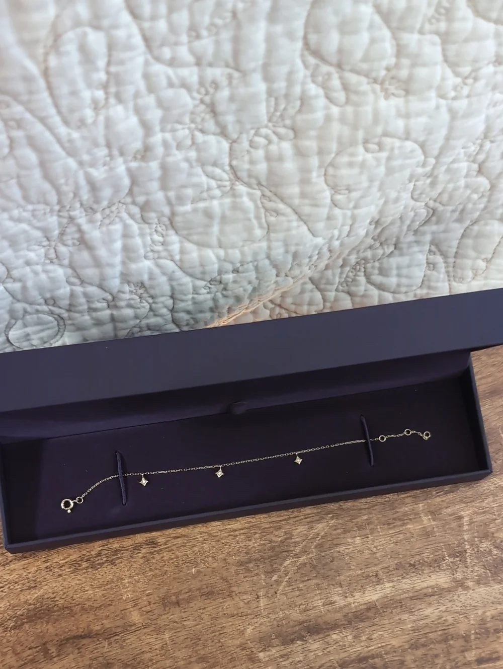Lab-Grown Diamond-Accent Rhombus Dangle Station Bracelet